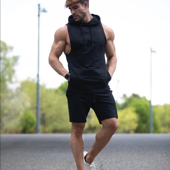 FATHER SONS SLEEVELESS BLACK GYM HOODIE - FSJH678 Size L - Picture 6 of 6